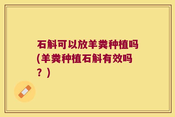 石斛可以放羊粪种植吗(羊粪种植石斛有效吗？)