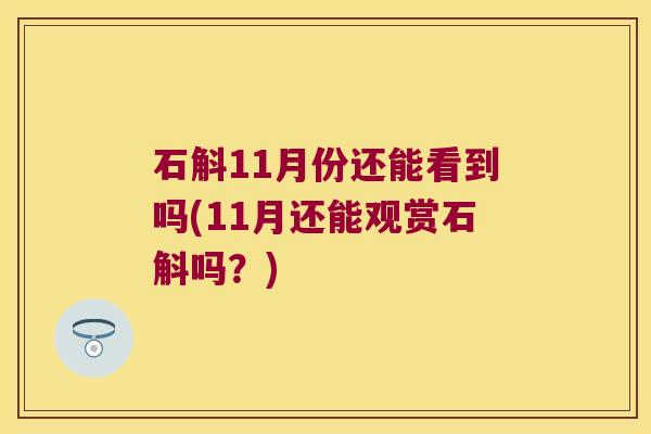 石斛11月份还能看到吗(11月还能观赏石斛吗？)