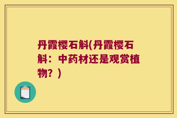 丹霞樱石斛(丹霞樱石斛：中药材还是观赏植物？)