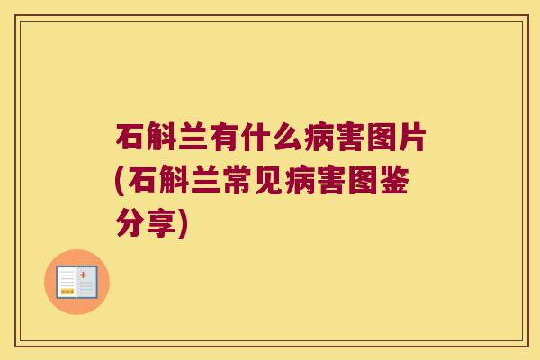 石斛兰有什么害图片(石斛兰常见害图鉴分享)