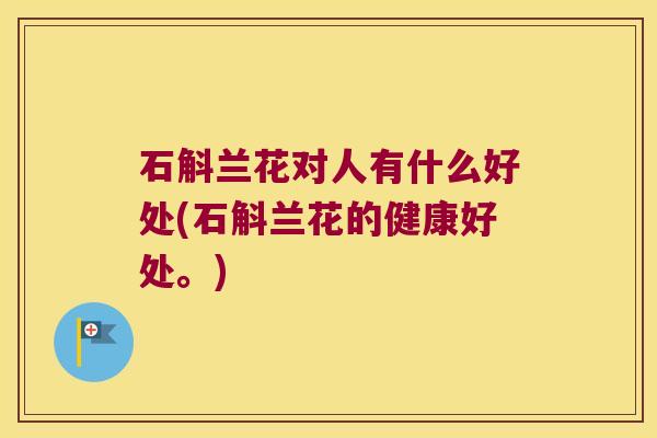 石斛兰花对人有什么好处(石斛兰花的健康好处。)
