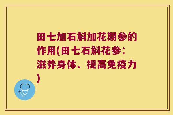田七加石斛加花期参的作用(田七石斛花参：滋养身体、提高力)