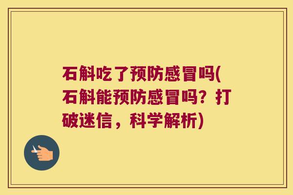 石斛吃了吗(石斛能吗？打破迷信，科学解析)