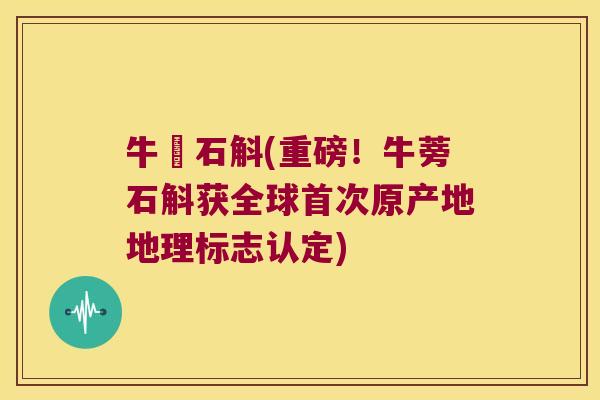 牛篣石斛(重磅！牛蒡石斛获全球首次原产地地理标志认定)
