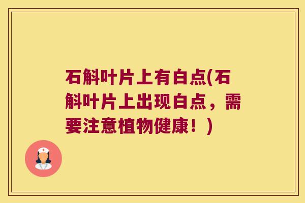 石斛叶片上有白点(石斛叶片上出现白点，需要注意植物健康！)