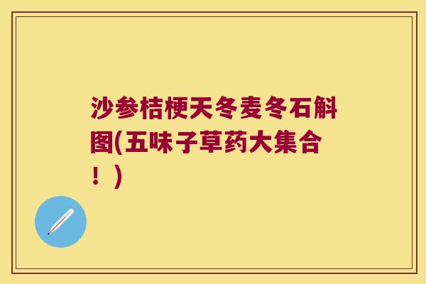 沙参桔梗天冬麦冬石斛图(五味子草药大集合！)
