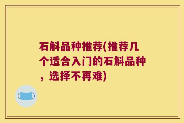 石斛品种推荐(推荐几个适合入门的石斛品种，选择不再难)