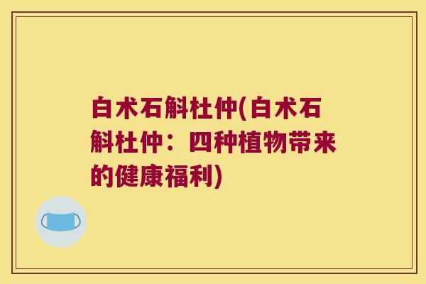 白术石斛杜仲(白术石斛杜仲：四种植物带来的健康福利)
