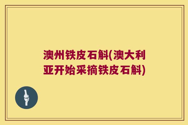 澳州铁皮石斛(澳大利亚开始采摘铁皮石斛)