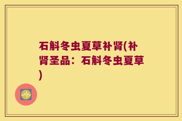 石斛冬虫夏草补(补圣品：石斛冬虫夏草)