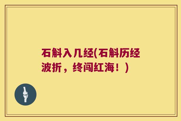 石斛入几经(石斛历经波折，终闯红海！)