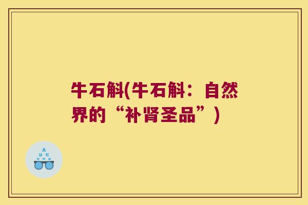 牛石斛(牛石斛：自然界的“补肾圣品”)