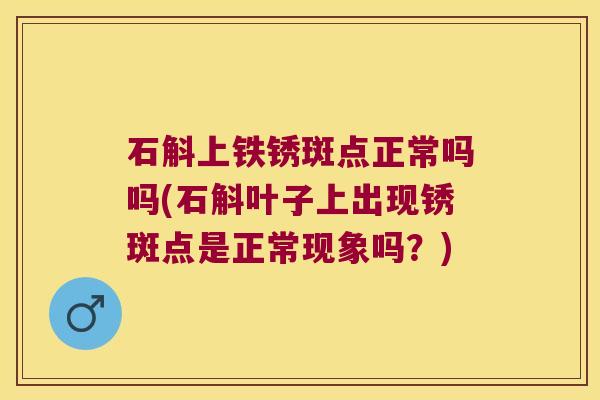 石斛上铁锈斑点正常吗吗(石斛叶子上出现锈斑点是正常现象吗？)