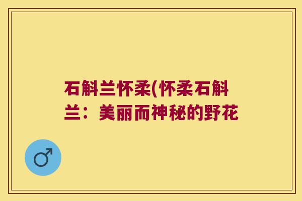 石斛兰怀柔(怀柔石斛兰：美丽而神秘的野花