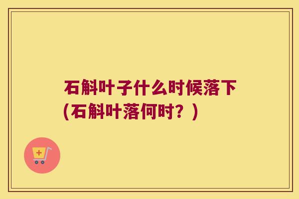 石斛叶子什么时候落下(石斛叶落何时？)