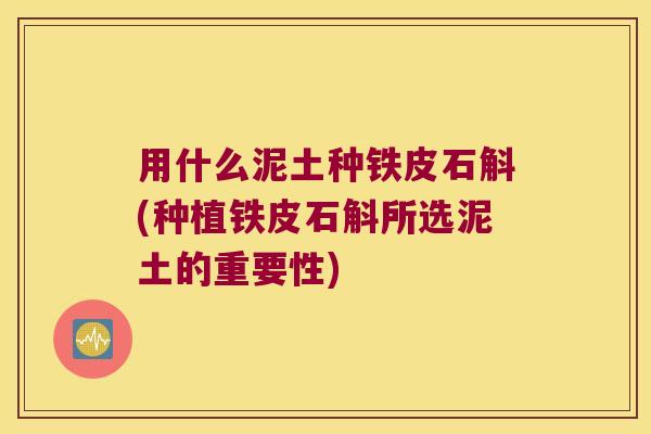 用什么泥土种铁皮石斛(种植铁皮石斛所选泥土的重要性)