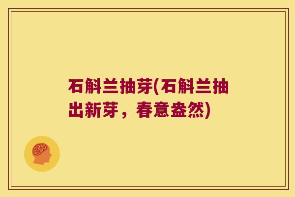 石斛兰抽芽(石斛兰抽出新芽，春意盎然)