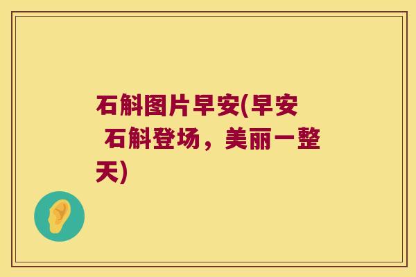 石斛图片早安(早安  石斛登场，美丽一整天)