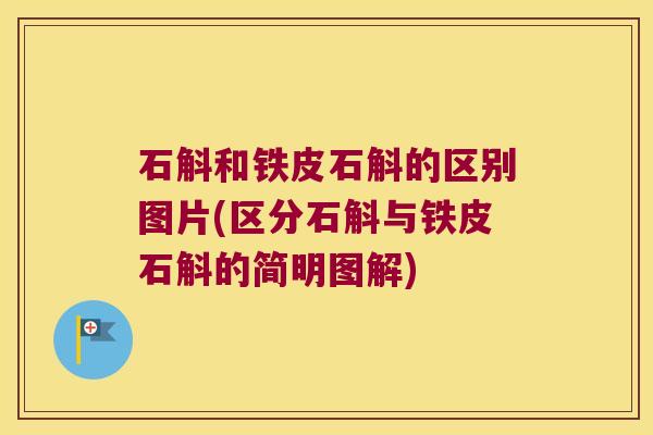 石斛和铁皮石斛的区别图片(区分石斛与铁皮石斛的简明图解)