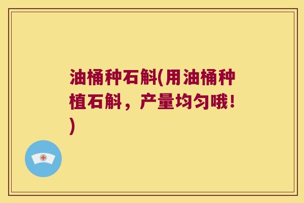 油桶种石斛(用油桶种植石斛，产量均匀哦！)