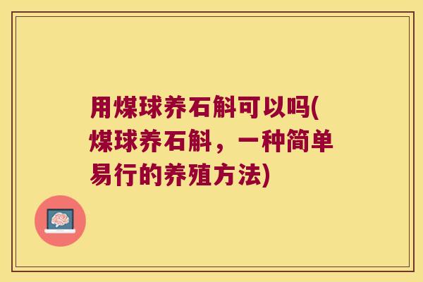 用煤球养石斛可以吗(煤球养石斛，一种简单易行的养殖方法)
