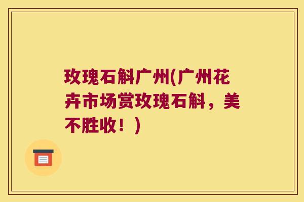 玫瑰石斛广州(广州花卉市场赏玫瑰石斛，美不胜收！)