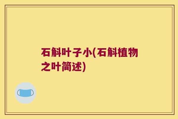 石斛叶子小(石斛植物之叶简述)