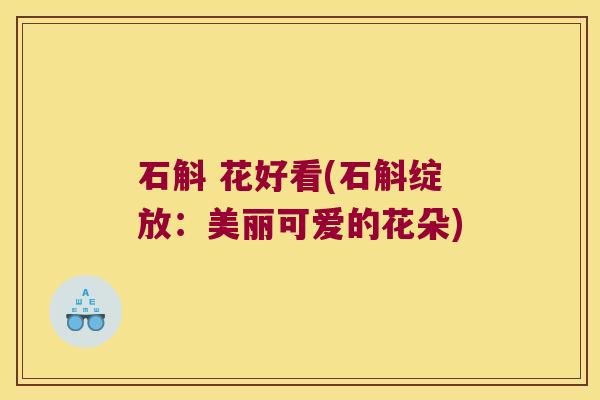 石斛 花好看(石斛绽放：美丽可爱的花朵)