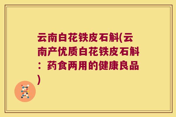 云南白花铁皮石斛(云南产优质白花铁皮石斛：药食两用的健康良品)