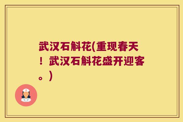 武汉石斛花(重现春天！武汉石斛花盛开迎客。)